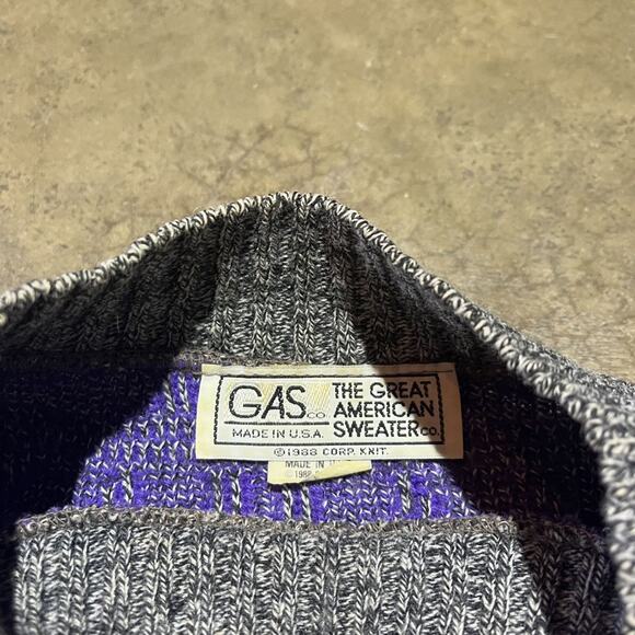Vintage 80s Great American Sweater Grey/Purple Sweater - Picture 4 of 4